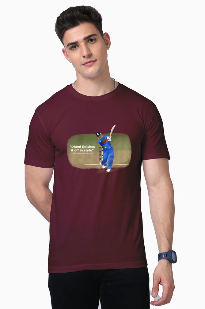 MS Dhoni - 2011 World Cup Win - Unisex Supima T