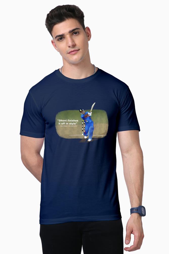 MS Dhoni - 2011 World Cup Win - Unisex Supima T