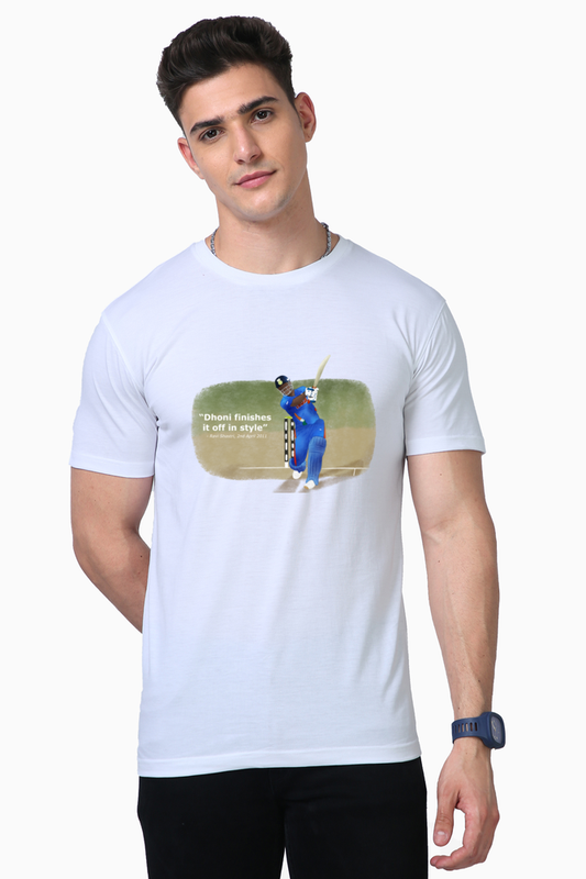 MS Dhoni - 2011 World Cup Win - Unisex Supima T