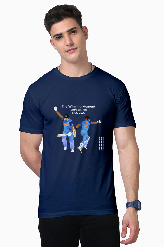 Ashwin & Kohli - The Winning Moment - India v Pak 2022 - Unisex Supima T